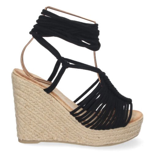 Sandalia de Cuña con Yute y Cordones
