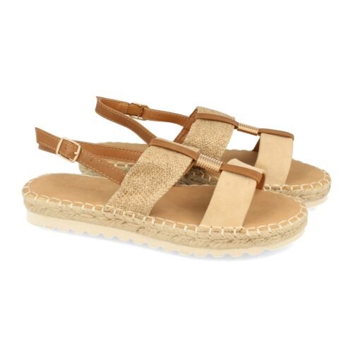 Sandalias Plana con Yute y Hebilla