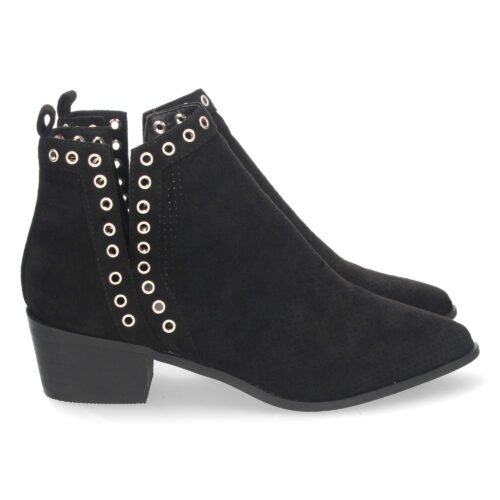 Botin de Tacon con Tachas y Hebilla