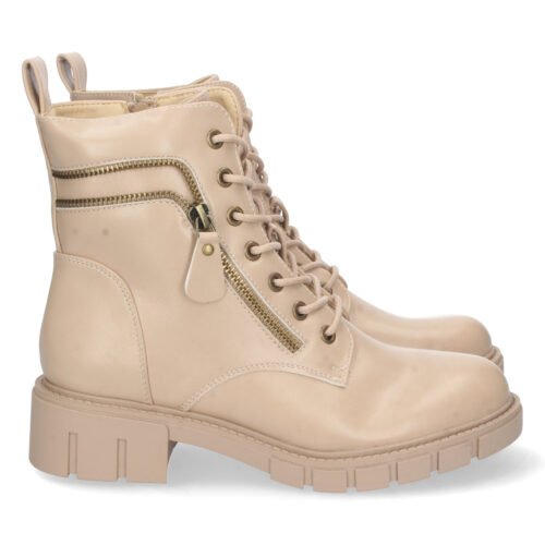 Botin Plano con Cremallera y Cordones