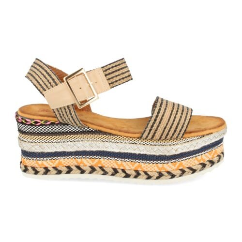 Sandalia de Plataforma con Yute y Trenzado Geométrico Multicolor