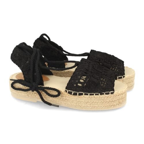 Sandalia Plana de Yute con Cordones