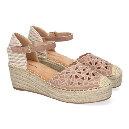 Sandalia de Cuña de Yute para Mujer, Comodas y Elegantes, Diseño Floral Bordado