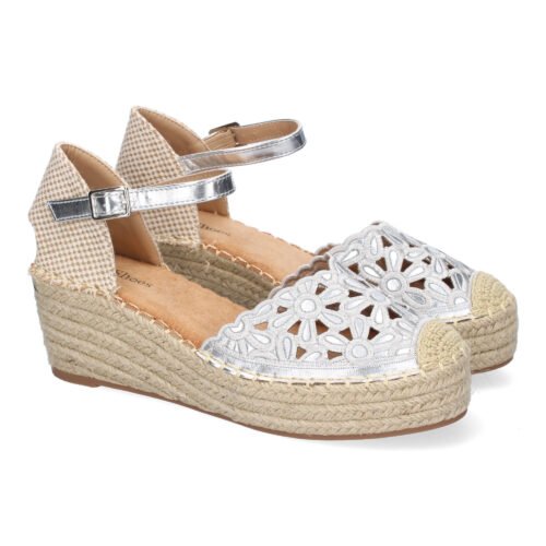 Sandalia de Cuña de Yute para Mujer, Comodas y Elegantes, Diseño Floral Bordado