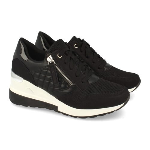 Zapatilla de Cuña con Cremallera y Cordones