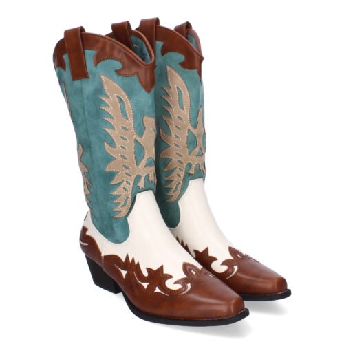 Botas Cowboy para Mujer, Caladas con Detalles Perforados
