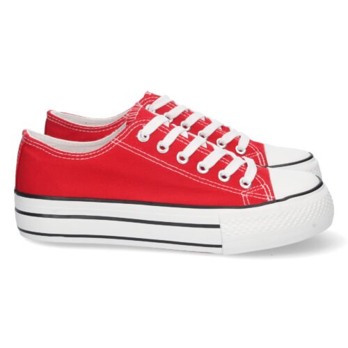 Zapatilla Plana de Lona con Cordones