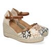 Sandalias de Cuña para Mujer con Diseño de Flores, Adornos Bordados