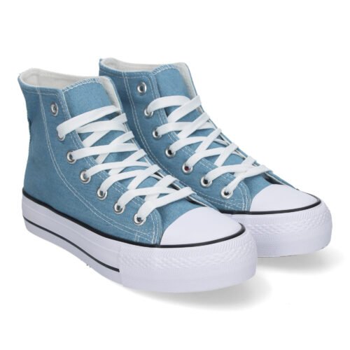 Zapatilla Abotinada de Mujer, Comoda, con Material de Lona