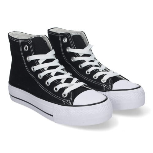 Zapatilla Abotinada de Mujer, Comoda, con Material de Lona