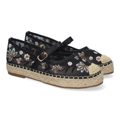 Bailarina Estilo Apargata con Yute para Mujer, Diseño Moderno Floral, Comodo y Elegante