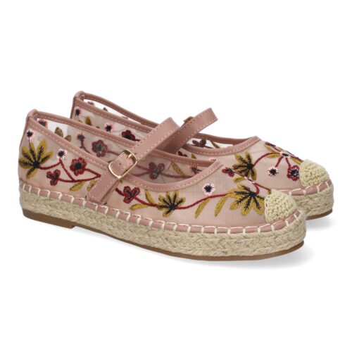 Bailarina Estilo Apargata con Yute para Mujer, Diseño Moderno Floral, Comodo y Elegante