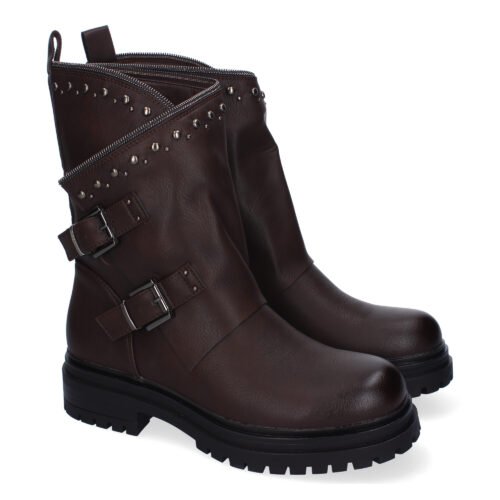 Botines de Mujer con Tachuelas, Estilo Motero, Suela Dentada, Diseño Moderno