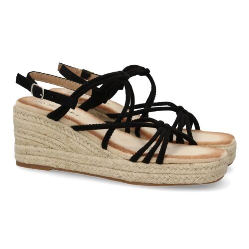 Sandalias de cuña de yute para mujer, comodas y elegantes diseño moderno con tiras cruzadas