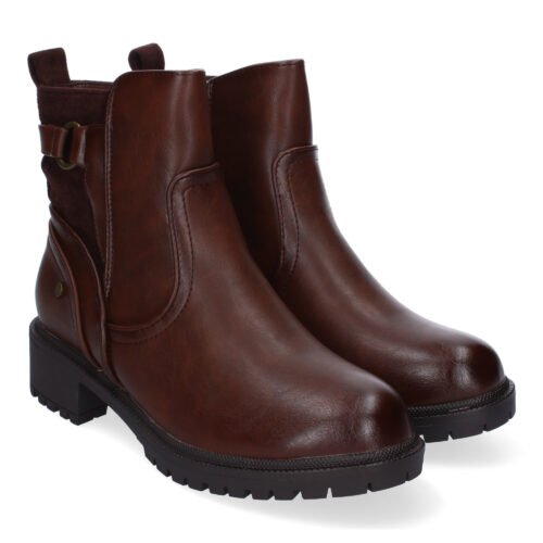 Botines de Tacón Bajo para Mujer con Adorno de Hebilla