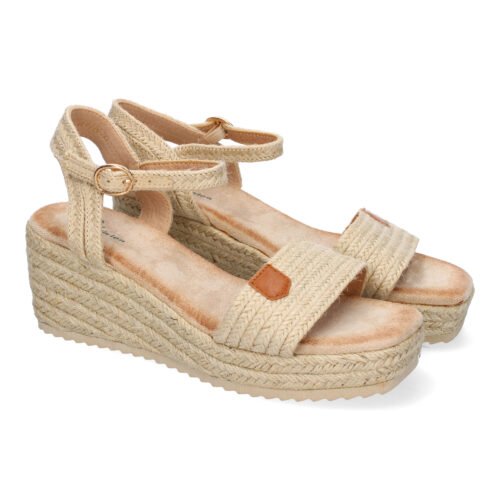 Sandalias para mujer de Verano con Cuña de Yute, Diseño Elegante, Cierre de Hebilla