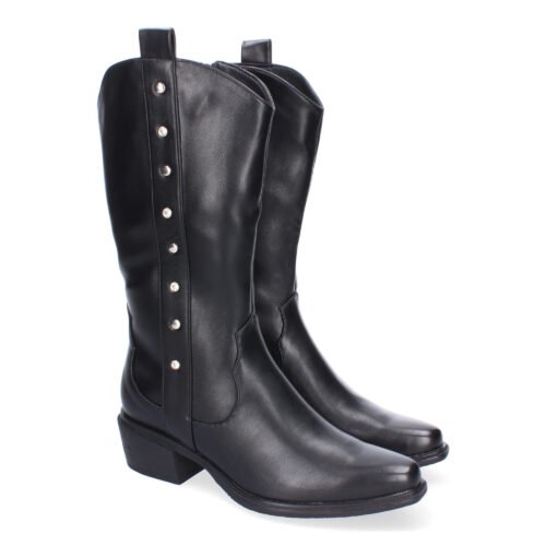 Bota de Mujer, Estilo Campero con Detalles de Tachuelas