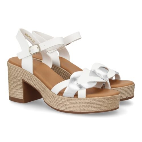 Sandalia de tacon para mujer diseño moderno elegante y comodo con tiras cruzadas en la pala