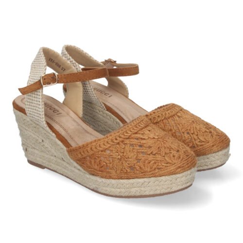 Sandalia de Cuña de Yute para Mujer, Estilo Valenciana