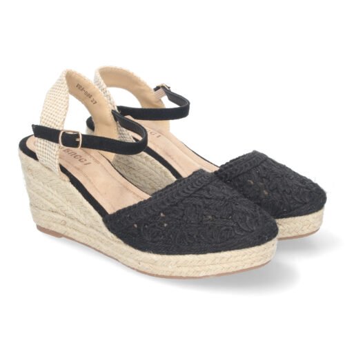 Sandalia de Cuña de Yute para Mujer, Estilo Valenciana