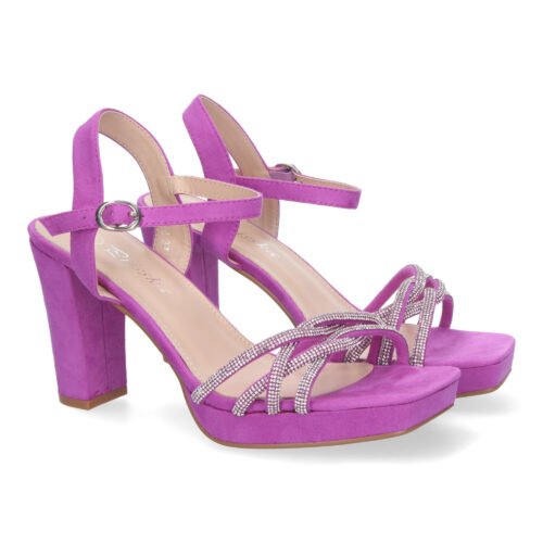 Sandalias de Mujer de Fiesta con Tacón, Adornos Brillantes