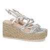 Sandalias de cuña de yute para mujer, comodas y elegantes diseño moderno con tiras cruzadas