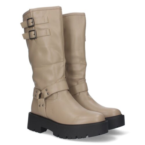 Bota Motera con Tacón Bajo y Plataforma