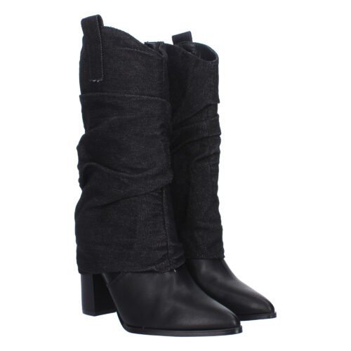 Bota de tacón forrada de vaquero