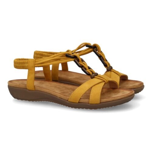 Sandalias planas para mujer, comodas con material elastico en el talon, diseño moderno con adornos en el empeine