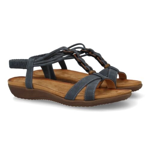 Sandalias planas para mujer, comodas con material elastico en el talon, diseño moderno con adornos en el empeine