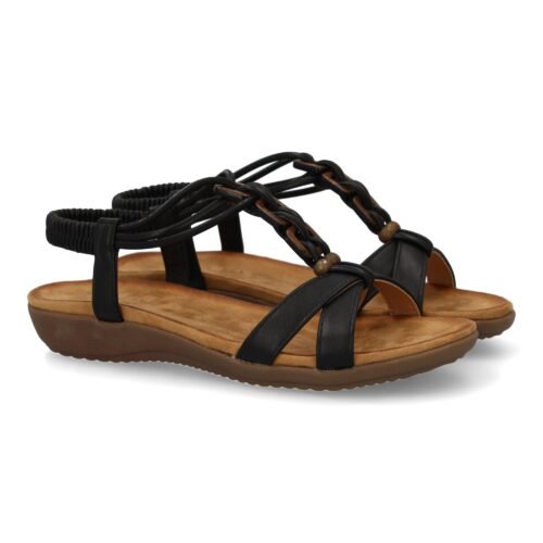 Sandalias planas para mujer, comodas con material elastico en el talon, diseño moderno con adornos en el empeine