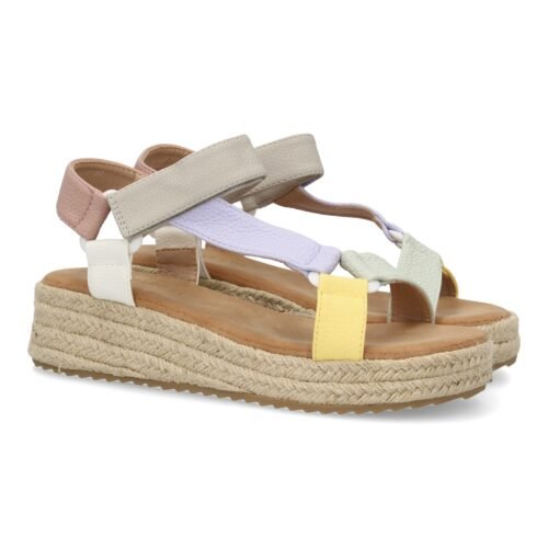 Sandalias planas de yute para mujer, diseño moderno y elegante, comodas con cierre autoadherente