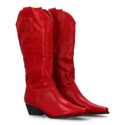 Bota cowboy bordada de caña alta