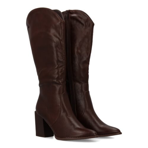 Bota de tacon para mujer con estampado liso